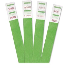 Advantus Tyvek Wristbands - 3/4" Width x 9 3/4" Length - Green - 500 / Pack