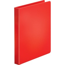 Business Source Basic Round Ring Binders - 1" Binder Capacity - Letter - 8 1/2" x 11" Sheet Size - 225 Sheet Capacity - 3 x Round Ring Fastener(s) - Polypropylene, Chipboard - Red - 317.5 g - Sturdy - 1 Each