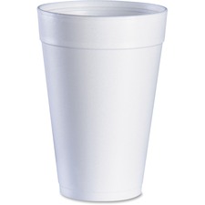 Dart 32 oz Insulated Foam Cups - Round - 25 / Pack - White - Foam - Beverage, Hot Drink, Cold Drink