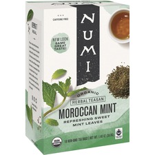 Numi Organic Morroccan Mint Herbal Tea Bag - 18 Teabag - 18 / Box