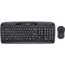 Logitech MK320 Wireless Desktop Combo with Media Shortcuts - USB Wireless RF 2.40 GHz Keyboard - 115 Key - Black - USB Wireless RF Mouse - Optical - Scroll Wheel - Black - Multimedia, Calculator, Media Player, Email Hot Key(s) - AA, AAA - Compatible with Computer for PC - 1