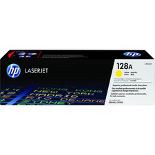 HP 128A (CE322A) Original Toner Cartridge - Single Pack - Laser - Standard Yield - 1300 Pages - Yellow - 1 Each