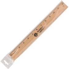 Business Source 12" Imperial Wood Ruler - 12" Length - 1/16 Graduations - Imperial Measuring System - Wood - 1 Each - Brown