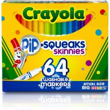 Crayola Pip-Squeaks Washable Markers - Conical Marker Point Style - 64 / Set