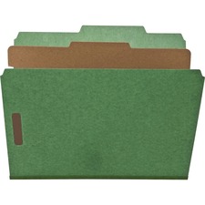 Nature Saver Letter Recycled Classification Folder - 8 1/2" x 11" - 2" Fastener Capacity for Folder - Top Tab Location - 1 Divider(s) - Green - 100% Recycled - 10 / Box