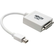 Tripp Lite by Eaton Keyspan Mini DisplayPort to DVI Adapter, Video Converter for Mac/PC, White (M/F), 6-in. (15.24 cm) - Video Converter for Mac/PC, MDP2DVI 1920x1200 / 1080P (Mini DP to DVI-I M/F) 6-in.