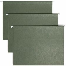 Smead TUFF 1/3 Tab Cut Letter Recycled Hanging Folder - 8 1/2" x 11" - Top Tab Location - Assorted Position Tab Position - Standard Green - 10% Recycled - 20 / Box