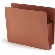 Smead Straight Tab Cut Letter Recycled File Pocket - 8 1/2" x 11" - 3 1/2" Expansion - Redrope - Redrope - 100% Recycled - 25 / Box