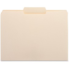 Business Source 1/3 Tab Cut Letter Recycled Top Tab File Folder - 8 1/2" x 11" - 3/4" Expansion - Top Tab Location - Center Tab Position - Manila - 10% Recycled - 100 / Box