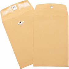 Business Source Heavy-duty Clasp Envelopes - Clasp - #35 - 5" Width x 7 1/2" Length - 28 lb - Clasp - Kraft - 100 / Box - Brown Kraft