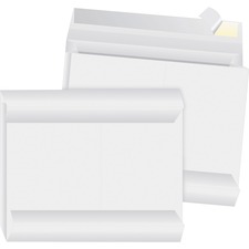 Business Source Tyvek Side-openning Envelopes - Expansion - 12" Width x 16" Length - 2" Gusset - Peel & Seal - Tyvek - 100 / Carton - White