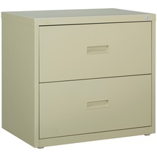 Lorell Value Lateral File - 2-Drawer - 30" x 18.6" x 28.1" - 2 x Drawer(s) for File - A4, Letter, Legal - Interlocking, Ball-bearing Suspension, Adjustable Glide, Locking Drawer - Putty - Steel - Recycled