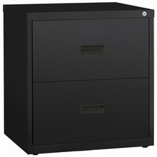 Lorell Lateral File - 2-Drawer - 30" x 18.6" x 28.1" - 2 x Drawer(s) for File - A4, Letter, Legal - Interlocking, Ball-bearing Suspension, Adjustable Glide, Locking Drawer - Recycled