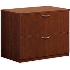 HON Lateral File, 2 Drawers - 35.5" x 22" x 29" - 2 Drawer(s) - Square Edge - Finish: Laminate, Medium Cherry