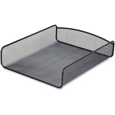 Safco Onyx Letter Tray - 2.5" Height x 9.3" Width x 11.5" DepthDesktop - Stackable, Sturdy - Powder Coated - Black - Steel - 1 Each