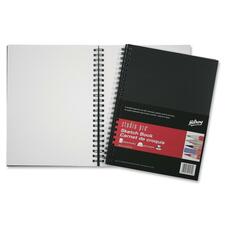 Hilroy Studio Pro Sketch Book - 75 Sheets - Plain - Twin Wirebound - 70 lb Basis Weight - 12" x 9" - Poly Cover - Durable Cover - 1 Each
