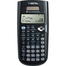 Texas Instruments TI-36X Pro Scientific Calculator - 4 Line(s) - 16 Digits - LCD - Battery/Solar Powered - 0.8" x 3.3" x 7.3" - Black - 1 Each