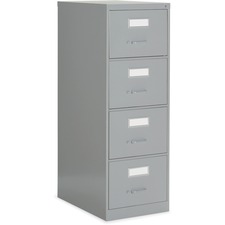 Global 2600 Vertical File Cabinet - 4-Drawer - 18" x 26.6" x 52" - 4 x Drawer(s) for File - Legal - Vertical - Ball-bearing Suspension, Lockable, Label Holder - Gray - Metal