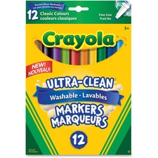 Crayola Washable Fine Line Markers - Fine Marker Point - 12 / Pack