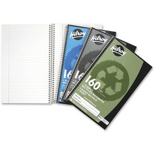 Hilroy 1-Subject Recycled Personal Size Notebook - 160 Sheets - Spiral - Ruled Margin - 6" x 9 1/2" - Recycled - 1 Each