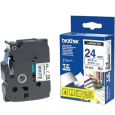 Brother P-touch TZE253 Label Tape - 15/16" - Rectangle - Thermal Transfer - White - 1 Each - Abrasion Resistant, Chemical Resistant, Fade Resistant, Heat Resistant, Temperature Resistant