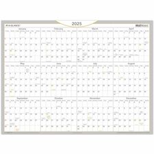 At-A-Glance WallMates Self-Adhesive Dry-Erase Calendar - Large Size - Yearly - 12 Month - January 2024 - December 2024 - 18" x 24" White Sheet - White - Laminate - Erasable, Self-adhesive, Dry Erase Surface, Reversible, Write on/Wipe off, Unruled Daily Block, Year Date Indicator - 1 Pack