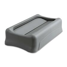 Rubbermaid Slim Jim Swing Lid - Rectangular - 1 Each - Gray