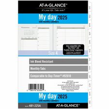 At-A-Glance 2024 Daily Monthly Planner Two Page Per Day Refill, Loose-Leaf, Desk Size - Daily, Monthly - 12 Month - January 2024 - December 2024 - 8:00 AM to 7:00 PM, Hourly - 1 Day Double Page Layout - 5 1/2" x 8 1/2" White Sheet - 7-ring - Desk - White - Paper - Appointment Schedule, Task List, Notes Area, Reminder Section, Ruled Daily Block, Tabbed - 1 Each