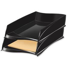 Ellypse Letter Tray - 500 x Sheet - 3.3" Height x 11" Width15" Length%Desktop - Stackable - Granite - 1 Each