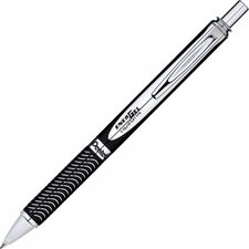 EnerGel Energel Alloy Retractable Gel Pen - Medium Pen Point - 0.7 mm Pen Point Size - Refillable - Retractable - Black Gel-based Ink - Black Metal Barrel - Stainless Steel Tip - 1 Each
