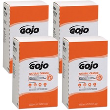 Gojo® Natural Orange Pumice Hand Cleaner Refill - Orange Citrus ScentFor - 67.6 fl oz (2 L) - Dirt Remover, Grease Remover, Soilage Remover - Hand - Gray - 4 / Carton