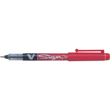 Pilot V-Sign Fineliner Pen - Medium Pen Point - 2 mm Pen Point Size - Red - 1 Each