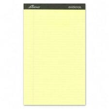 Ampad Evidence Legal Ruled Pads - 50 Sheets - Legal - 8 1/2" (215.90 mm) x 14" (355.60 mm) Sheet Size - Canary Paper - Sturdy Back, Perforated, Easy Tear