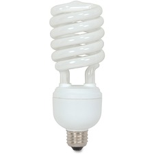 Satco 40-watt T4 Spiral CFL Bulb - 40 W - 150 W Incandescent Equivalent Wattage - 120 V AC - 2600 lm - Spiral - T4 Size - Cool White Light Color - E26 Base - 10000 Hour - 6920.3F (3826.8C) Color Temperature - 82 CRI - Energy Saver - 1 Each