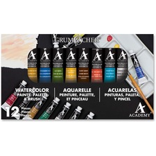 Grumbacher Watercolor 10-Color Paint Set - 10 Color(s) - Alizarin Crimson, Burnt Sienna, Cadmium Yellow Pale, Chinese White, Cobalt Blue, Red, Ivory Black, Phthalo Green, Ultramarine Blue, Yellow Ochre - 0.25 fl oz - 1 / Set
