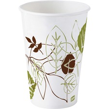 Dixie Pathways Flair Paper Cold Cups by GP Pro - 50 / Pack - White - Poly Paper - Cold Drink