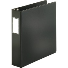 Business Source Slanted D-ring Binders - 2" Binder Capacity - 3 x D-Ring Fastener(s) - 2 Internal Pocket(s) - Chipboard, Polypropylene - Black - PVC-free, Non-stick, Spine Label, Gap-free Ring, Non-glare, Heavy Duty, Open and Closed Triggers - 1 Each