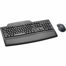 Kensington Pro Fit Wireless Desktop Set - USB Wireless RF 2.40 GHz Keyboard - Black - USB Wireless RF Mouse - Black - Right-handed for PC - 1 Pack