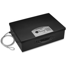 Portable Security Safe Electronic Lock 14L Steel Black - each