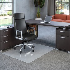 Deflecto EconoMat Chair Mat - Carpeted Floor - 60" (1524 mm) Length x 46" (1168.40 mm) Width x 0.063" (1.59 mm) Thickness - Rectangular - Polycarbonate - Clear - 1Each