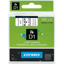 Dymo D1 Standard Tape Cartridge - 1/2" Width - Clear, Clear - 1 Each