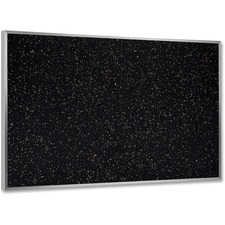Ghent ATR34-TN Textured Tackboard - 36" (914.40 mm) Height x 48" (1219.20 mm) Width - Black Rubber, Tan Speck Surface - Fade Resistant, Stain Resistant, Self-healing - Anodized Aluminum Frame - 1 Each