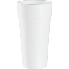 Dart 24 oz Insulated Foam Cups - 20 / Bag - Round - 25 / Carton - White - Foam - Coffee, Cappuccino, Tea, Hot Chocolate, Hot Cider, Juice, Soft Drink, Soda, Juice, Smoothie, Water