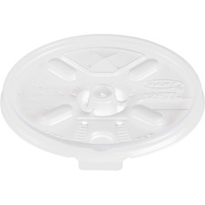 Dart Lift-n-Lock Coffee Cup Clear Lids - Dome - Plastic - 10 / Carton - 100.0 Per Bag - White, Translucent