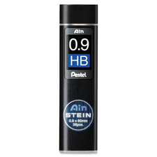 Pentel Mechanical Pencil Refill - 0.9 mmMedium Point - HB - Black - 1 / Tub