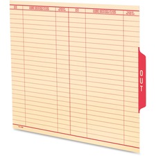 Pendaflex End Tab Out Guide - Printed Tab(s) - Message - OUT - 8.50" Divider Width x 11" Divider Length - Letter - Manila Manila Divider - Red Tab(s) - 1 Each