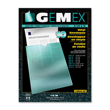Gemex Letter Vinyl File Pocket - 8 1/2" x 11" - Vinyl - Clear - 10 / Pack