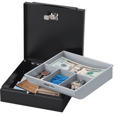 Sentry Safe Cash Box - 1 Bill - 3 Coin - Black - 2.13" (53.98 mm) Height x 6.69" (169.86 mm) Width x 7.09" (180.18 mm) Depth