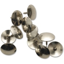 Westcott® Thumb Tacks - 0.50" (12.70 mm) Diameter - 100 / Box - Nickel Plated