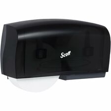 Scott Essential Coreless Jumbo Roll Toilet Paper Dispenser - Coreless Dispenser - 2 x Roll - 11" Height x 20" Width x 6" Depth - Plastic - Black - Durable - 1 Each